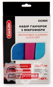 Carlife Cалфетки из микрофибры набор 3шт 30х40см Фото 1 - Carlife Cалфетки из микрофибры набор 3шт 30х40см