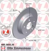 Zimmermann 400.3655.20 Тормозной диск