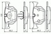 Bosch 0 986 494 286 Тормозные колодки BMW 7 E65 / E66 / E67, комплект