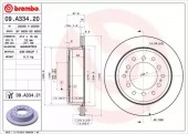 Brembo 09.A334.21 ��������� ���� Brembo Painted disk