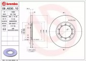 Brembo 08.A530.10 Тормозной диск