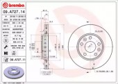 Brembo 09.A727.11 Тормозной диск Brembo Painted disk