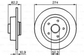 Bosch 0 986 478 744 Тормозной диск задний RENAULT Grand/Laguna/Scenic -09