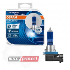  1 - Osram Cool Blue Boost H11 12V 75W  , 2 