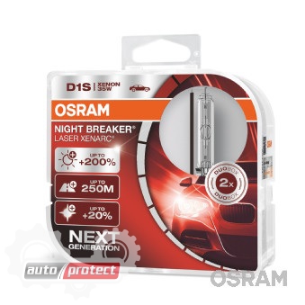  16 - Osram 66140XNL-HCB Night Breaker Laser Xenarc   D1S 85V 35W,  2 