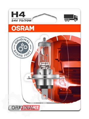  4 - Osram Original Line H4 24V 75/70W  , 1 