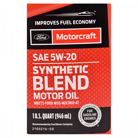  2 - Ford Motorcraft 5W-20 Synthetic Blend Motor Oil    
