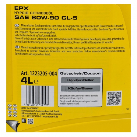  6 - Ravenol EPX 80W90 GL5    