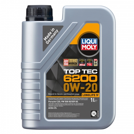  1 - Liqui Moly TOP TEC 6200 0W20     Audi, Porsche  VW , 1 . 20787