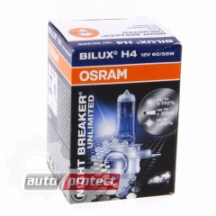  1 - Osram Night Breaker Unlimited H4 12V 60W  , 1 