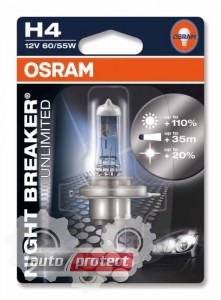  2 - Osram Night Breaker Unlimited H4 12V 55/60W  , 1 