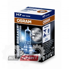  2 - Osram Night Breaker Unlimited H7 12V 55W  , 1 