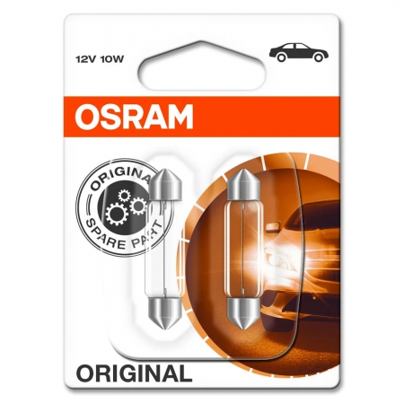  1 - Osram 6411 12V 10W SV8.5-8     , 2 