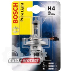 1 - Bosch Pure Light H4 12V 60/55W  , 1 