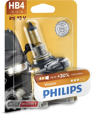 Фото 11 - Philips Vision HB4 12V 51W Автолампа галогенная, 1шт 