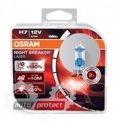  1 - Osram Night Breaker Laser H7 12V 55W  , 2 