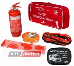 Autoprotect Набор автомобилиста, сумка стандартная красная, 6 предметов + перчатки в подарок! 1 Фото 1 - Autoprotect Набор автомобилиста, сумка стандартная красная, 6 предметов + перчатки в подарок! 1