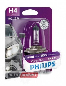 Фото 1 - Philips VisionPlus H4 12V 60/55W Автолампа галоген, 1шт 0