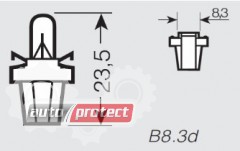  2 - Osram 2722 MF8 12V 2W B8.3d           