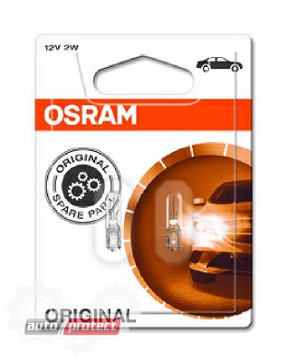 Фото 5 - Osram Original 2722 12V 2W Автолампа подсветки приборов и выключателей, 2шт 