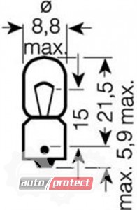  3 - Osram 3893 T4W 12V 4W  , 2 