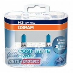 Фото 1 - Osram Cool Blue Hyper H3 12V 70W Автолампа галогенная, 2шт 