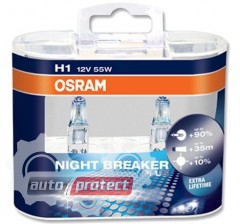  1 - Osram  Night breaker plus 64150 H1 12V 55W  , 1 