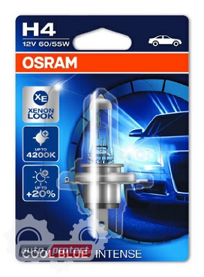 3 - Osram Cool Blue Intense H4 12V 60/55W  , 1  
