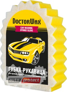 Doctor Wax Губка рукавица с сеткой для мойки и удаления сложных загрязнений (DW8639) Фото 1 - Doctor Wax Губка рукавица с сеткой для мойки и удаления сложных загрязнений (DW8639)