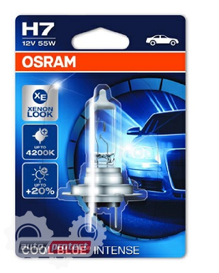  6 - Osram Cool Blue Intense H7 12V 55W  , 1 