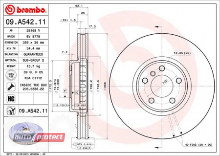 ���� 2 - Brembo 09.A542.11 ��������� ���� �� BMW X5 E53 