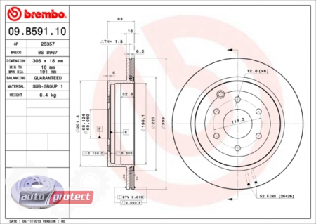 ���� 2 - Brembo 09.B591.10 ��������� ���� 