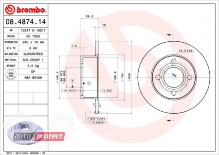 ���� 2 - Brembo 08.4874.14 ��������� ���� 