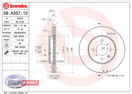 ���� 2 - Brembo 09.A357.10 ��������� ���� 