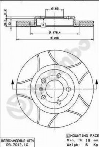 ���� 1 - Brembo 09.7012.75 ��������� ���� 