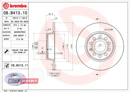 ���� 2 - Brembo 08.B413.11 ��������� ���� 