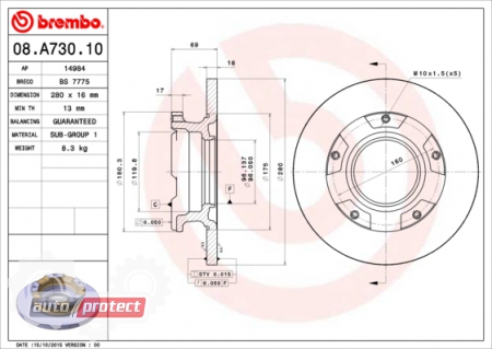 ���� 2 - Brembo 08.A730.10 ��������� ���� 