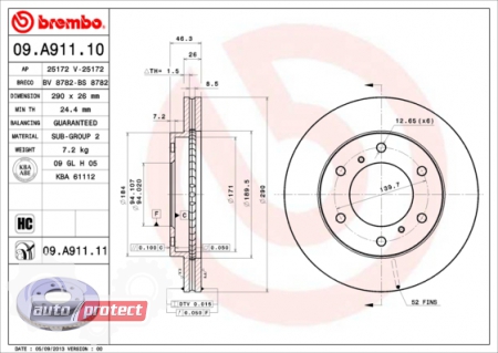 ���� 2 - Brembo 09.A911.10 ��������� ���� 